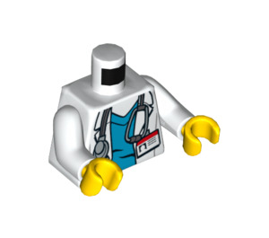 LEGO Bianco Medico Busto con Open Camice da laboratorio over Azzurro Scrubs (973 / 76382)