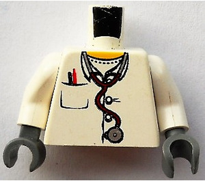 LEGO blanc Doctor avec Chest Pocket Torse (973 / 76382)