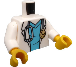 LEGO Wit Arts met Medium azuurblauw Scrubs Minifiguur Torso (973 / 76382)