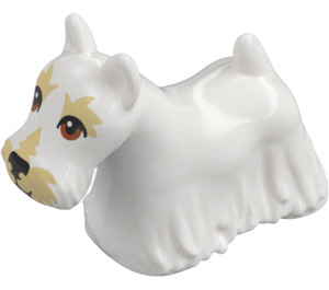 LEGO White Dog - Scottish Terrier with Tan