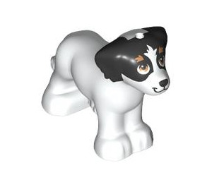 LEGO Weiß Hund mit Schwarz Kopf (102361)