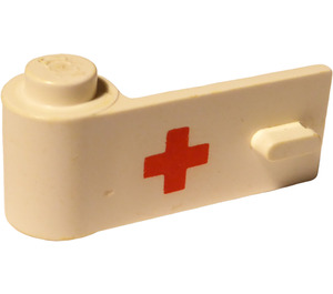 LEGO White Door 1 x 3 x 1 Left with Red Cross (3822)