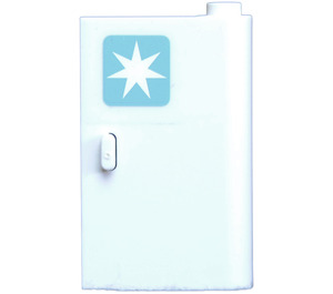 LEGO White Door 1 x 3 x 4 Right with Maersk Logo Sticker with Hollow Hinge (58380)