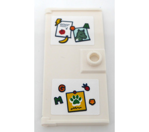 LEGO White Door 1 x 3 x 5 with Think Silly Sticker (2657)