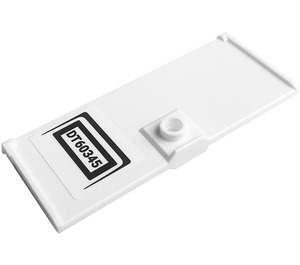 LEGO White Door 1 x 3 x 6 with Black 'DT60345' Sticker (80683)