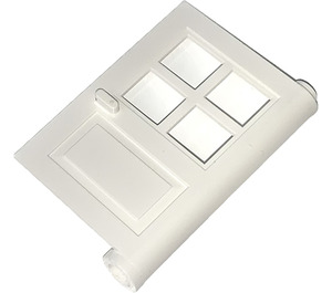 LEGO White Door 1 x 4 x 5 with 4 Panes with Round Pivot