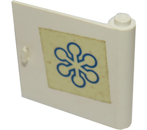 LEGO Bianco Porta 1 x 5 x 4 Destra con Interfrigo Snowflake logo Adesivo con maniglia spessa (3194)