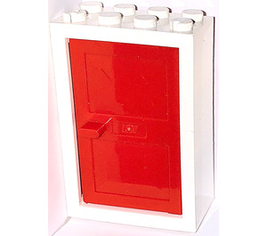 LEGO White Door 2 x 4 x 5 Frame with Red Door