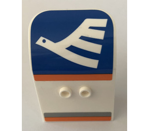 LEGO White Door 2 x 4 x 6 Airplane with bird and stripes Sticker (54097)