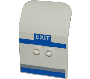 LEGO White Door 2 x 4 x 6 Airplane with White 'EXIT' on Blue Background Sticker (54097)