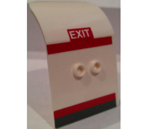 LEGO White Door 2 x 4 x 6 Airplane with White 'EXIT' on Red Background Sticker (54097)