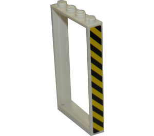 LEGO Bianco Porta Telaio 1 x 4 x 6 con Hazard Strisce (Destra) Adesivo (Unilaterale) (60596)