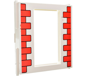 LEGO Weiß Tür Rahmen 2 x 8 x 8 mit Rot Bricks