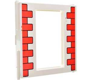 LEGO White Door Frame 2 x 8 x 8 with Red Bricks