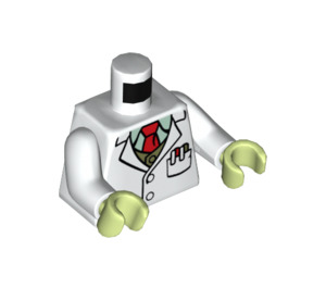 LEGO Hvit Dr. Bunsen Honeydew Minifigur Overkropp (973 / 76382)