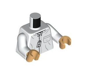 LEGO blanc Dr Wu Minifig Torse (973 / 76382)