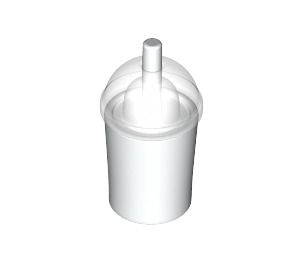 LEGO White Drink Cup with Straw (20398)