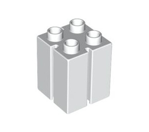LEGO White Duplo 2 x 2 x 2 with Slits (41978)