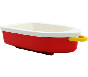 LEGO White Duplo Boat with Red Base and Yellow Top Loop (4677)
