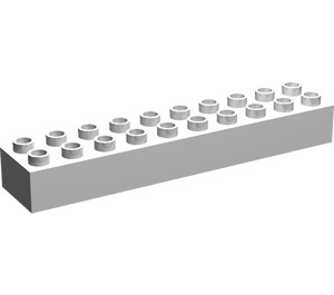 LEGO White Duplo Brick 2 x 10 (2291)