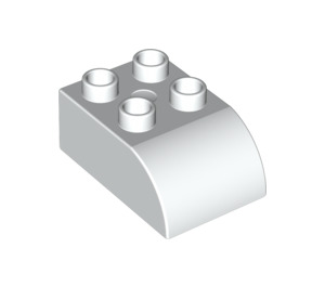 LEGO Weiß Duplo Backstein 2 x 3 mit Gebogenes Oberteil (2302)