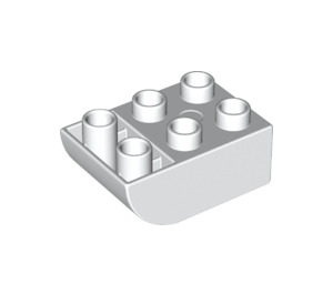 LEGO White Duplo Brick 2 x 3 with Inverted Slope Curve (98252)