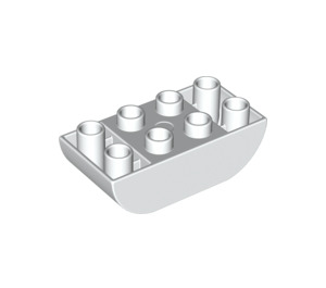 LEGO Weiß Duplo Backstein 2 x 4 mit Gebogen Unterseite (98224)
