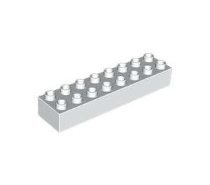 LEGO White Duplo Brick 2 x 8 (4199)