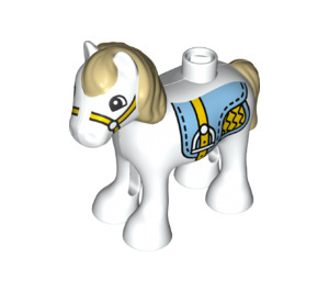 LEGO White Duplo Foal with Gold Harness (73388)