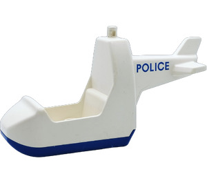 LEGO White Duplo Helicopter without Skids with "POLICE"