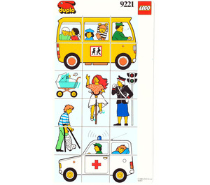 LEGO White Duplo Mosaic Picture Puzzle Card Community from Set 9221