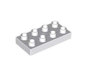 LEGO blanc Duplo assiette 2 x 4 (4538 / 40666)