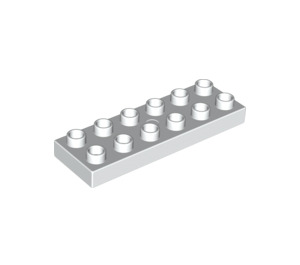 LEGO Weiß Duplo Platte 2 x 6 (98233)
