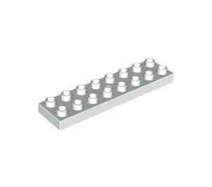 LEGO blanc Duplo assiette 2 x 8 (44524)