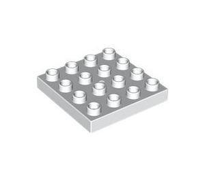 LEGO blanc Duplo assiette 4 x 4 (14721)