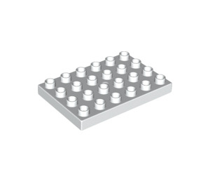 LEGO Weiß Duplo Platte 4 x 6 (25549)