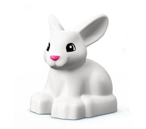 LEGO White Duplo Rabbit with Raised Head (20046 / 49712)