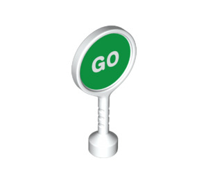 LEGO White Duplo Round Sign with "Go" (41759 / 43823)