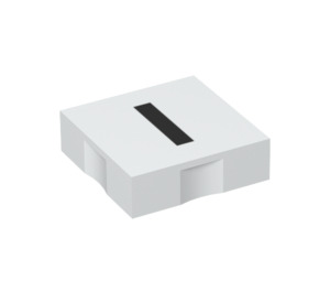 LEGO White Duplo Tile 2 x 2 with Side Indents with "I" (6309 / 48482)