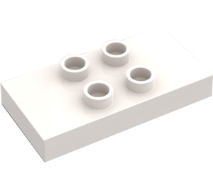 LEGO White Duplo Tile 2 x 4 x 0.33 with 4 Center Studs (Thick) (6413)