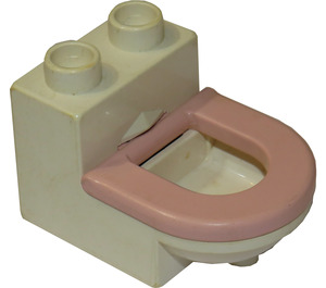 LEGO Blanco Duplo Toilet with Pink Rim