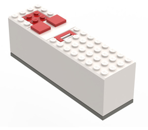 LEGO White Electric 9V Battery Box 4 x 14 x 4 with Dark Gray Base (2847 / 74650)