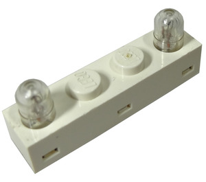 LEGO Blanco Electric Luz & Sonido Ladrillo 1 x 4 con Twin Parte superior Lights (4771 / 73664)