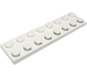 LEGO White Electric Plate 2 x 8 with Contacts (4758)