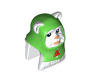 LEGO White Ewok Head with Christmas Hood  (100548)
