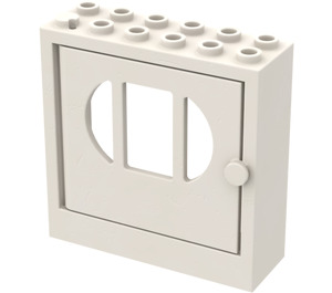 LEGO Білий Fabuland Door Frame 2 x 6 x 5 with White Door with barred oval Window