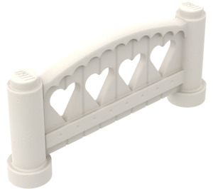 LEGO White Fabuland Fence 1 x 6 x 2 Rounded (2040)