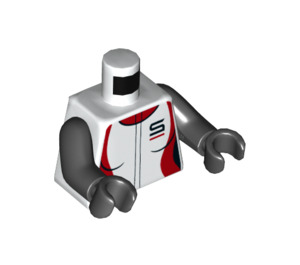 LEGO Weiß Weiblich Race Jacke Minifigur Torso (973 / 76382)