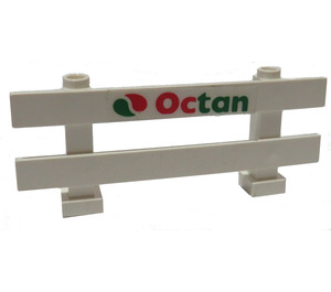 LEGO White Fence 1 x 8 x 2 with Octan Logo Sticker (6079)