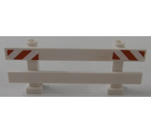 LEGO Blanco Valla 1 x 8 x 2 con Rojo y Blanco Danger Rayas Pegatina (6079)